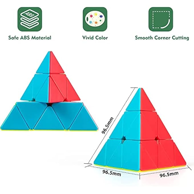 MAGIC CUBE, SPEED CUBE PYRAMID, 3X3X3 STICKERLESS FROSTED TRIANGLE PUZZLE MAGIC CUBE - Image 3